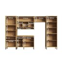 Ver imagem 4 de Cozinha Completa Modulada 100% MDF 5 Peças 11 Portas 5 Gavetas e Vidro 349cm Vicenza Espresso Móveis Bege/Amêndoa/Off White