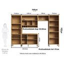 Ver imagem 3 de Cozinha Completa Modulada 100% MDF 5 Peças 11 Portas 5 Gavetas e Vidro 349cm Vicenza Espresso Móveis Bege/Amêndoa/Off White