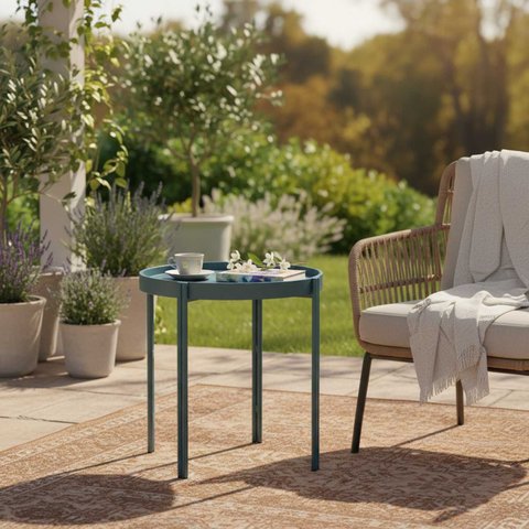 Mesa de Apoio Redonda Moderna Jardim 50cm Enjoy Rivatti