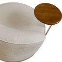 Ver imagem 6 de Poltrona Decorativa Andromeda Linho Bouclê Bege Base Giratória de Ferro - Pallazio