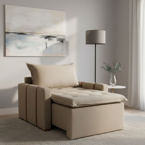 Poltrona do Papai Retrátil Base Madeira Maciça Paris