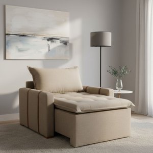 Poltrona do Papai Retrátil e Reclinável Base Madeira Maciça Paris