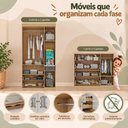 Ver imagem 5 de Quarto de Bebê Completo com Berço Americano 3 em 1 e Colchão Incluso Flor Multimóveis MP4934