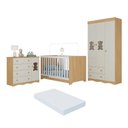 Ver imagem 2 de Quarto de Bebê Completo com Berço Americano 3 em 1 e Colchão Incluso Flor Multimóveis MP4934