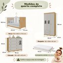 Ver imagem 7 de Quarto de Bebê Completo com Berço Americano 3 em 1 e Colchão Incluso Flor Multimóveis MP4934