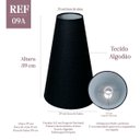 Ver imagem 2 de Cúpula de Abajur 39x13x29cm Tecido Algodão Soquete Nacional Ref 09A