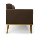 Ver imagem 4 de Kit 2 Poltronas Base de Madeira Fixa Castanho Elisa Suede D03 - D’Rossi Marrom