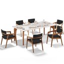 Ver imagem 3 de Kit 06 Cadeiras para Sala de Jantar Estar Living Giorgia B04 Suede Preto