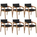 Ver imagem 1 de Kit 06 Cadeiras para Sala de Jantar Estar Living Giorgia B04 Suede Preto