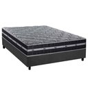 Ver imagem 1 de Cama Box Casal: Colchão Molas Ensacadas Black Graphite + Base Crc Suede Gray (138x188)