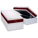 Ver imagem 1 de Conjunto Box Baú Solteiro: Colchão Molas Polar Ensacadas Rubi + Base Crc Courano White (88x188)