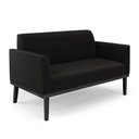 Ver imagem 4 de Sofá Namoradeira com Poltrona Base de Madeira Fixa Preto Marisa Suede D03 - D’Rossi