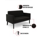 Ver imagem 6 de Sofá Namoradeira com Poltrona Base de Madeira Fixa Preto Marisa Suede D03 - D’Rossi