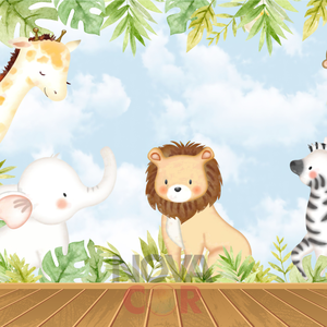 Papel de Parede Infantil Animais Safari 1m²