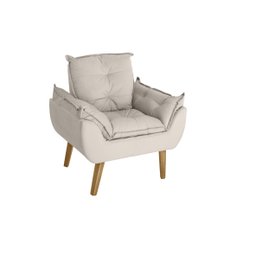 Poltrona Decorativa Opala Suede Bege Su Decor - 1