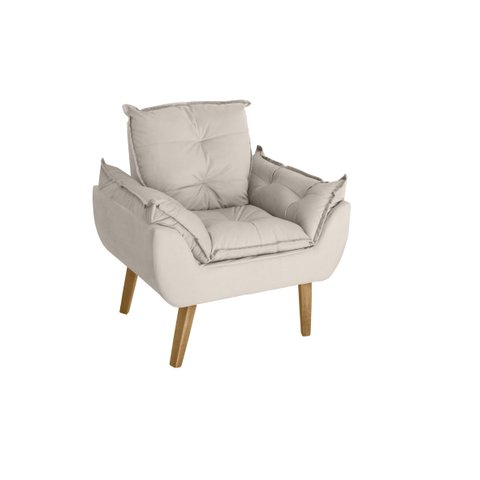 Poltrona Decorativa Opala Suede Bege Su Decor