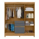 Ver imagem 3 de Guarda Roupa 7 Portas New Mafra Freijó Cinza 897031 Moval