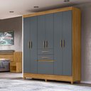 Ver imagem 2 de Guarda Roupa 7 Portas New Mafra Freijó Cinza 897031 Moval
