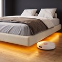 Ver mais imagens de Cama Box King Osaka Flutuante Estilo Japonesa 193x203 Base Estofada Linho Bege - Abmaza