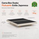 Ver imagem 4 de Cama Box King Osaka Flutuante Estilo Japonesa 193x203 Base Estofada Linho Bege - Abmaza