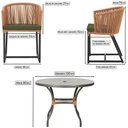 Ver imagem 2 de Mesa com 4 Cadeiras de Jantar Roma 100cm e Noronha em Aluminío Preto Corda Nautica Estofado 13 Trama