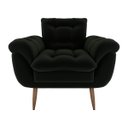 Ver imagem 1 de Poltrona Decorativa Xangai 1 Lugar Veludo Inca Preto - Matrix