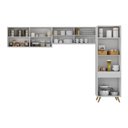 Ver imagem 5 de Armário Cozinha Modulada Compacta com Vidros 302cm 3 Peças Veneza Multimóveis Mp2299