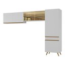 Ver imagem 2 de Armário Cozinha Modulada Compacta com Vidros 302cm 3 Peças Veneza Multimóveis Mp2299