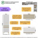 Ver imagem 3 de Armário Cozinha Modulada Compacta com Vidros 302cm 3 Peças Veneza Multimóveis Mp2299