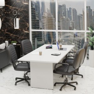 Mesa de Reunião para Escritório 2mx1m Tampo 30mm - Branco