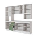 Ver imagem 5 de Armário de Cozinha Compacta Nicho Micro-ondas 100% Mdf 250cm Branco/verde Oliva Celeste Kappesberg