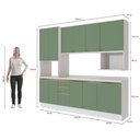 Ver imagem 4 de Armário de Cozinha Compacta Nicho Micro-ondas 100% Mdf 250cm Branco/verde Oliva Celeste Kappesberg
