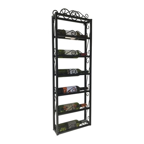 Adega Vertical de Parede Espaço para 6 Garrafas com Suporte Seguro Libertas Rosas Artesanato