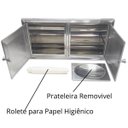 Ver imagem 3 de Saboneteira E Papeleira De Parede Banheiro Inox Com Tampa