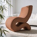 Ver mais imagens de Poltrona Orgânica Escultural Sala de Estar Curva S Sinuê Bouclê Moscow Terracota - Desk Design