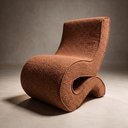 Ver imagem 1 de Poltrona Orgânica Escultural Sala de Estar Curva S Sinuê Bouclê Moscow Terracota - Desk Design