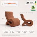 Ver imagem 4 de Poltrona Orgânica Escultural Sala de Estar Curva S Sinuê Bouclê Moscow Terracota - Desk Design