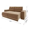 Sofá Retrátil e Reclinável 3 Lugares 3080 Tecido Veludo Choco Mamflex - 3