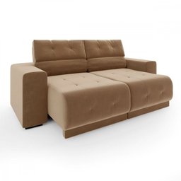 Sofá Retrátil e Reclinável 3 Lugares 3080 Tecido Veludo Choco Mamflex - 2