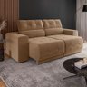 Sofá Retrátil e Reclinável 3 Lugares 3080 Tecido Veludo Choco Mamflex - 1