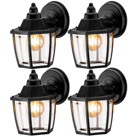 4 Luminárias Arandelas Pretas Dital Heritage Vintage Parede Muro Corredor Cabeceira Banheiro