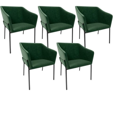 Kit 4 Cadeiras para Sala de Jantar Estar Living Olívia L02 Couríssimo Verde - Lyam Decor