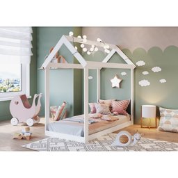 Mini Cama Infantil Montessoriano 83,5cm Estilo Casinha Branco Mc7005 Art In Móveis - 2