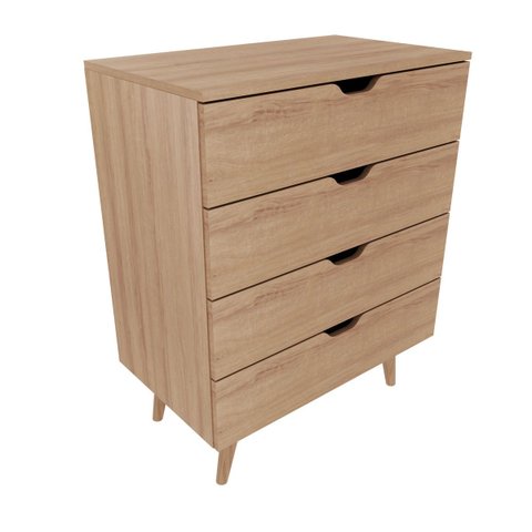 Cômoda 68x92,5cm 4 Gavetas Amêndoa Cm8026 Cor: Amêndoa