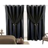 Cortina oxford com voil 10,00x2,50 Para Trilho Duplo:Preto - 2