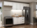 Ver imagem 1 de Cozinha Completa Modulada 4 Peças com Tampo Frentes em MDF Americano Branco/Ébano