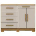 Ver imagem 3 de Cômoda Sapateira para Quarto 2 Portas 5 Gavetas Biana V01 Nature Fendi - Lyam Decor