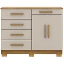 Ver imagem 5 de Cômoda Sapateira para Quarto 2 Portas 5 Gavetas Biana V01 Nature Fendi - Lyam Decor