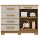 Ver imagem 6 de Cômoda Sapateira para Quarto 2 Portas 5 Gavetas Biana V01 Nature Fendi - Lyam Decor