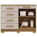 Ver imagem 4 de Cômoda Sapateira para Quarto 2 Portas 5 Gavetas Biana V01 Nature Fendi - Lyam Decor